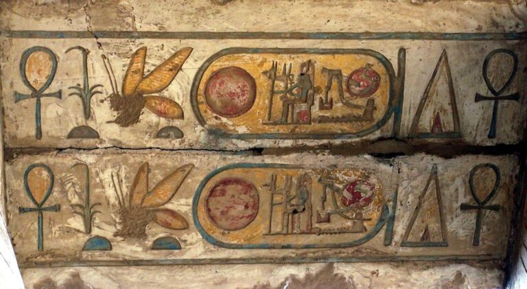 Cartouches of Ramesses II carved at Karnak