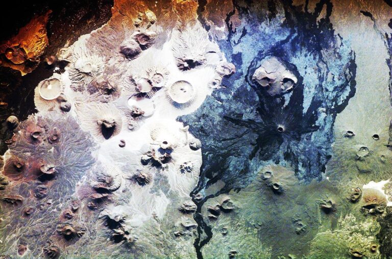 Harrat Khaybar volcanic field seen from the International Space Station