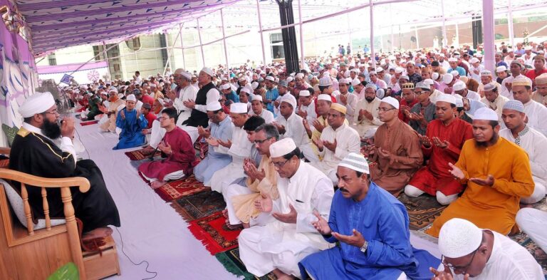 Eid al-Fitr prayer congregation at the South Plaza of the National Parliament, Dhaka, 2016